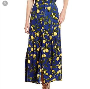 Gianni Bini Blue Ruffle Hem Maxi Skirt Size S